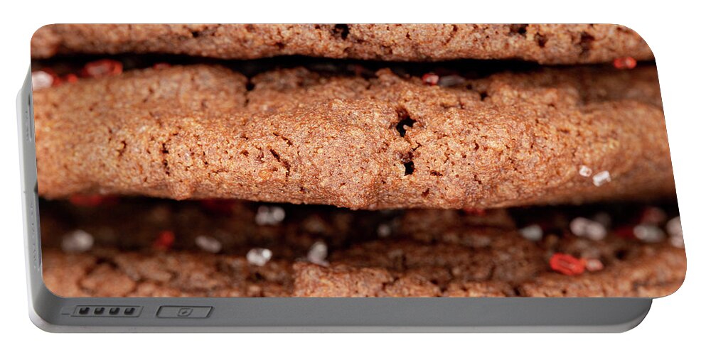 Brown Portable Battery Charger featuring the photograph Food Photography - Chocolate Cookies by Amelia Pearn