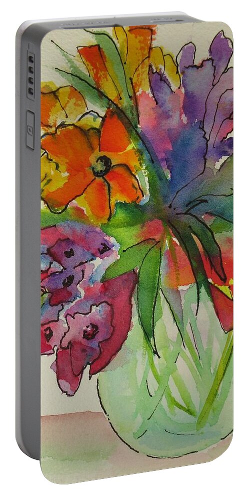 Bouquet Portable Battery Charger featuring the painting For Me by Dale Bernard