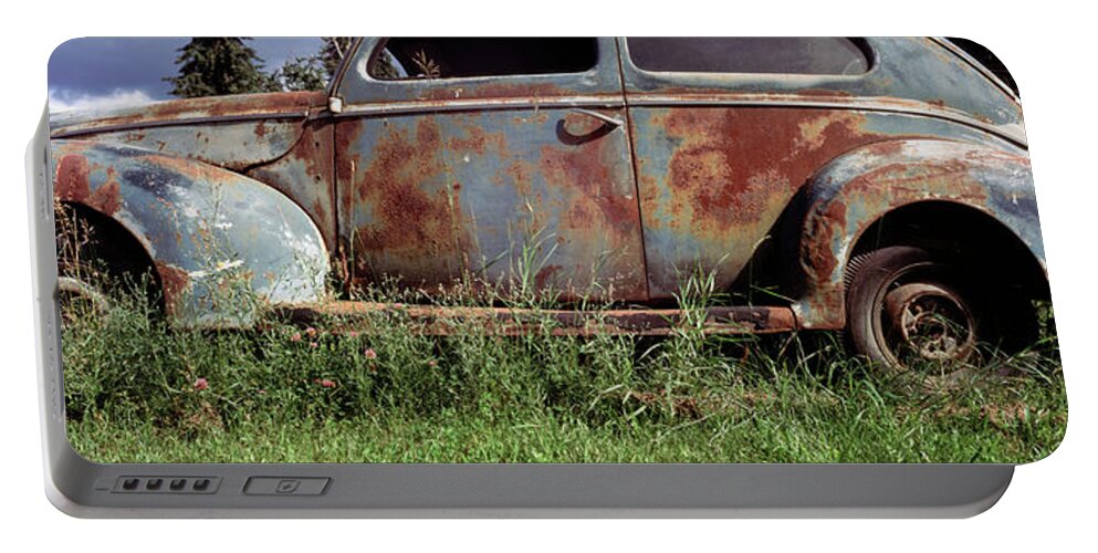 617 Portable Battery Charger featuring the photograph Ford V8 Truck Rusting by Sonny Ryse