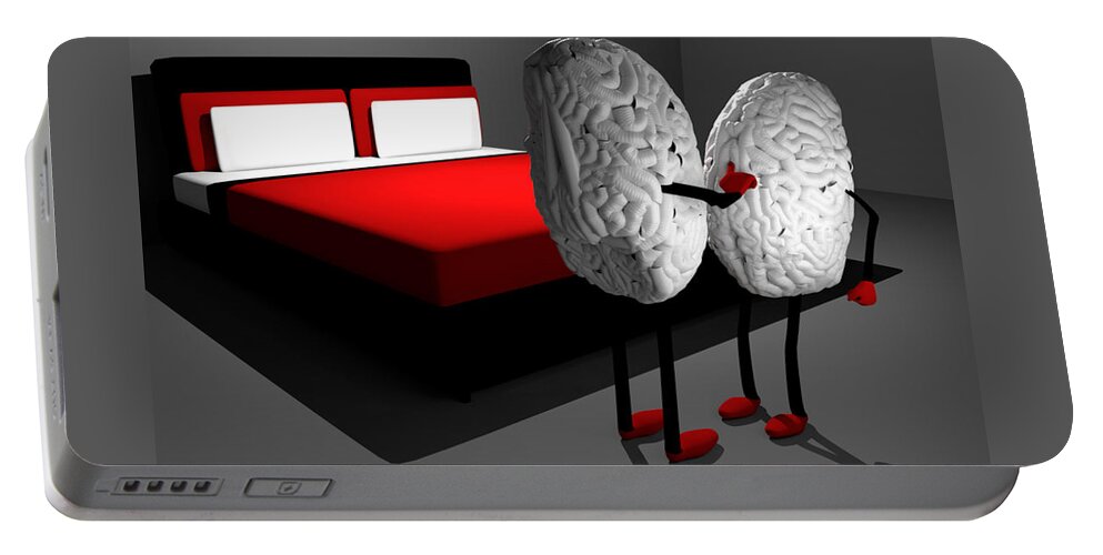 Brain Portable Battery Charger featuring the digital art Foreplay by Terrance Moore
