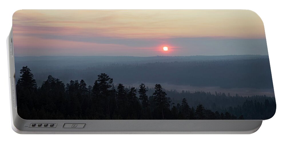 Oregon Portable Battery Charger featuring the photograph Forest Haze by Steven Clark
