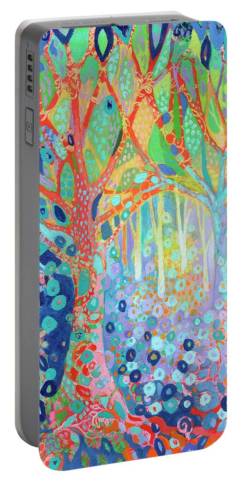 Tree Portable Battery Charger featuring the painting Forest Jewels Part 1 by Jennifer Lommers