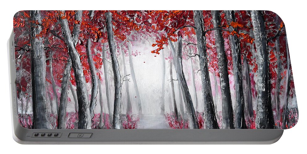 Red Poppies Portable Battery Charger featuring the painting Forest of Wonder by Amanda Dagg