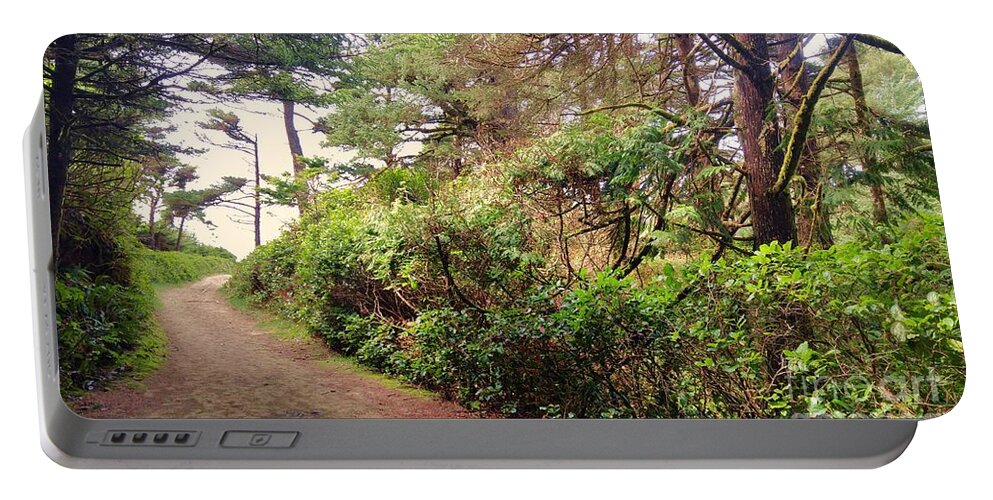 Path Portable Battery Charger featuring the photograph Forest Stroll by Kimberly Furey