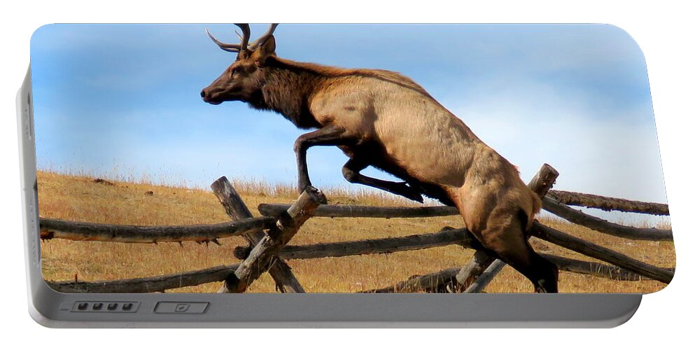 Elk Portable Battery Charger featuring the photograph Forever Free by Karen Shackles