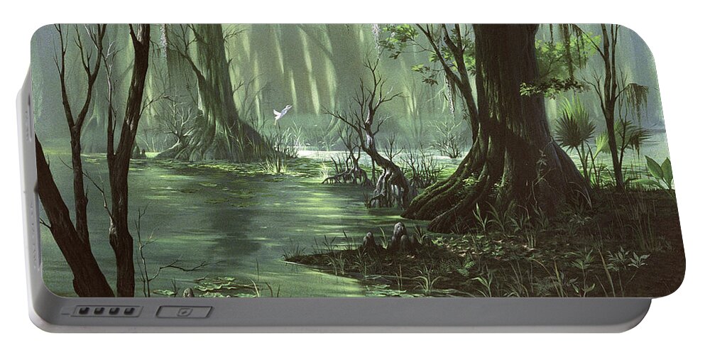 Michael Humphries Portable Battery Charger featuring the painting Forever Glades by Michael Humphries