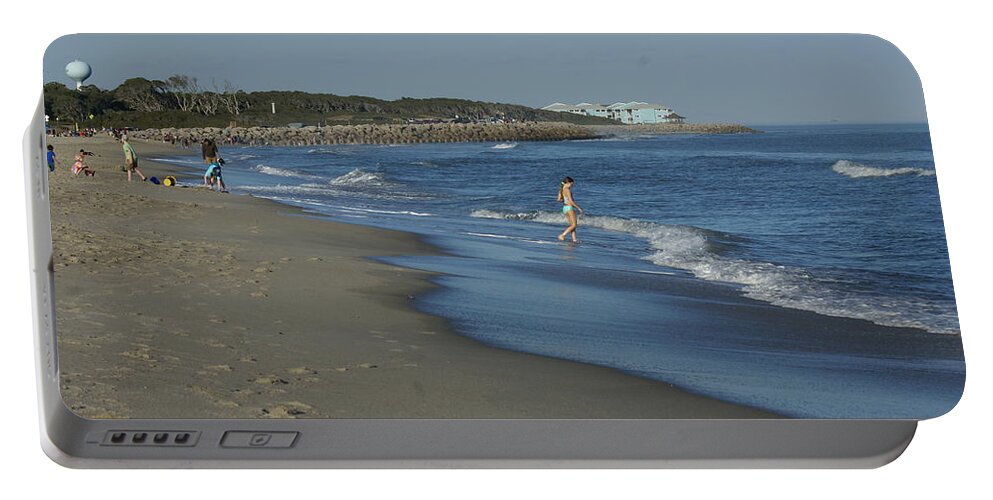  Portable Battery Charger featuring the photograph Fort Fisher Beach by Heather E Harman