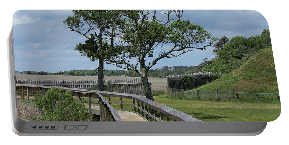  Portable Battery Charger featuring the photograph Fort Fisher Boardwalk by Heather E Harman