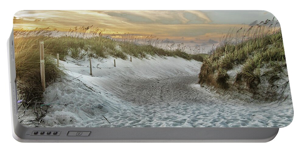 Fort Macon State Park Portable Battery Charger featuring the photograph Fort Macon State Park Beach Access - Atlantic Beach NC by Bob Decker