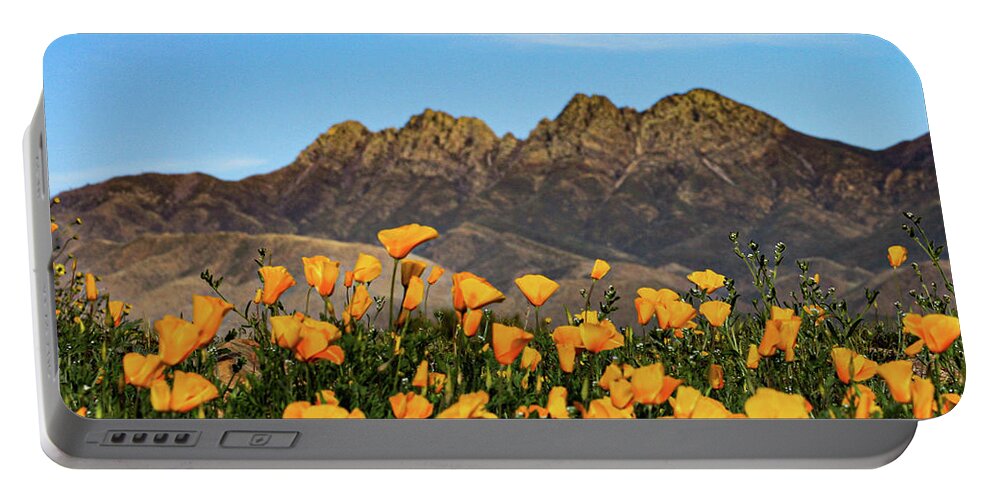Four Peaks Portable Battery Charger featuring the photograph Four Peaks in Spring by Bonny Puckett