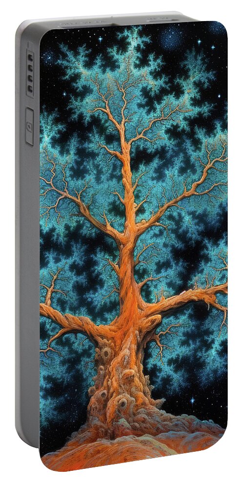 Tree Portable Battery Charger featuring the digital art Fractal Tree 40 by Matthias Hauser
