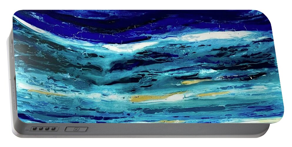 Sea Portable Battery Charger featuring the painting Fractured but whole by Shelley Myers