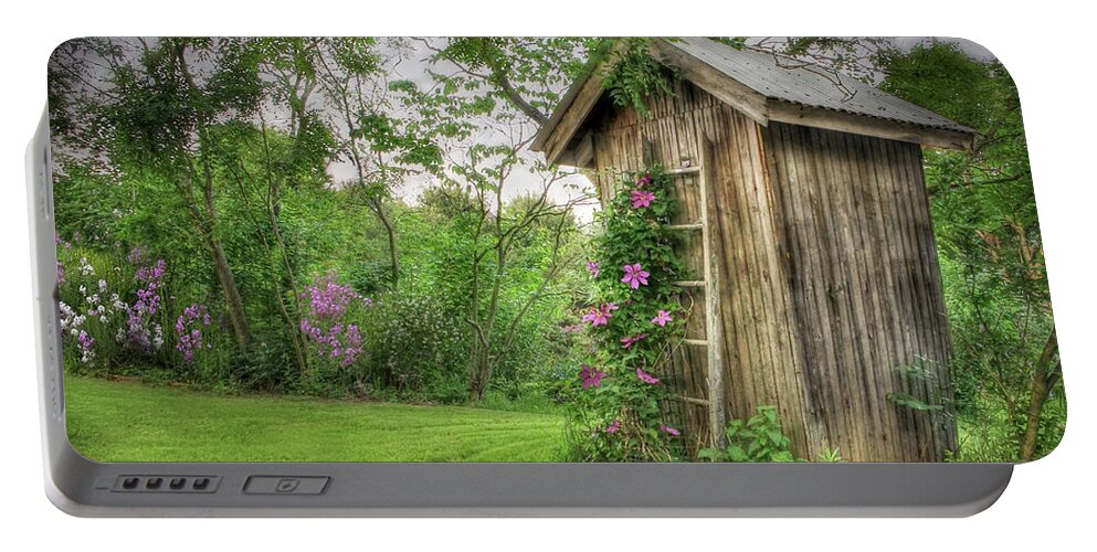 Bathroom Portable Battery Charger featuring the photograph Fragrant Outhouse by Lori Deiter