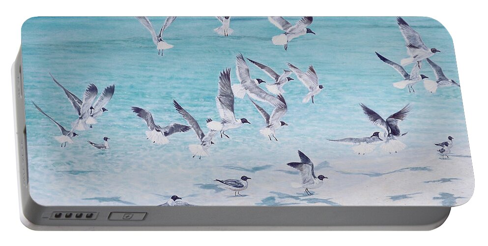 Freedom Portable Battery Charger featuring the painting Freedom - Eleuthera by Roshanne Minnis-Eyma