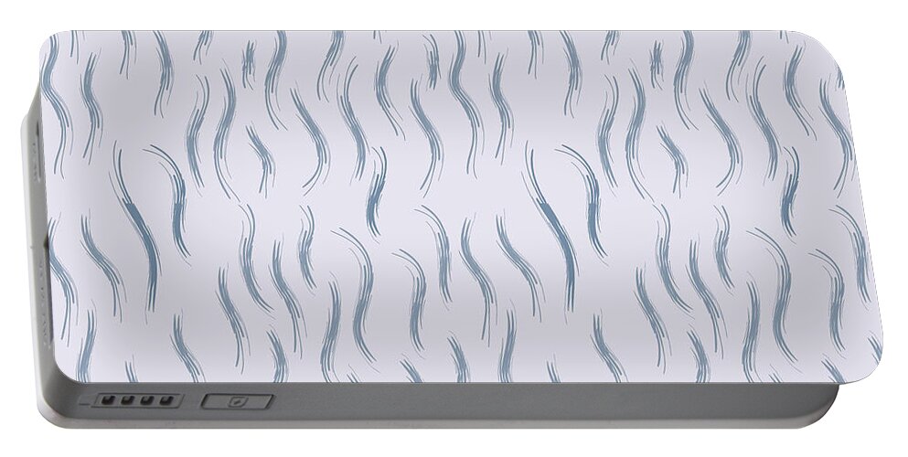 Pattern Portable Battery Charger featuring the digital art Freehand Wavy Lines - 02 by Studio Grafiikka