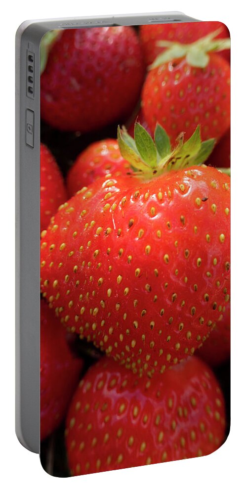 Strawberries Portable Battery Charger featuring the photograph Fresh Strawberries by Phil And Karen Rispin