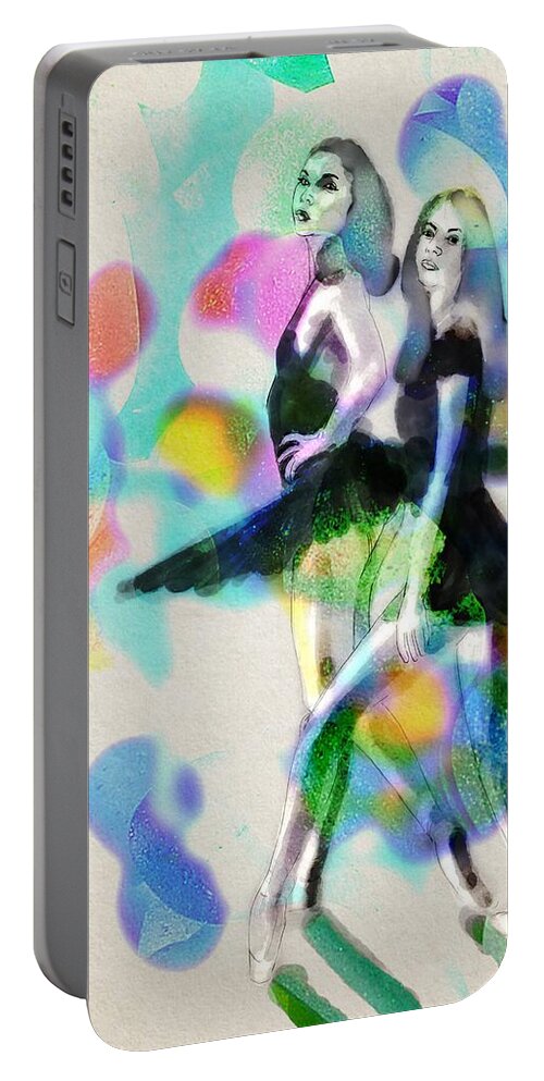 Dancer Portable Battery Charger featuring the digital art Friends Forever by Michael Kallstrom