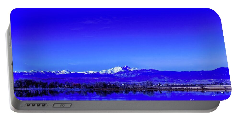 Jon Burch Portable Battery Charger featuring the photograph Front Range View with Moon by Jon Burch Photography