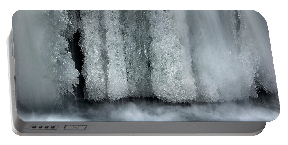 Frozen Waterfall Portable Battery Charger featuring the photograph Frozen waterfall by Olivier Parent
