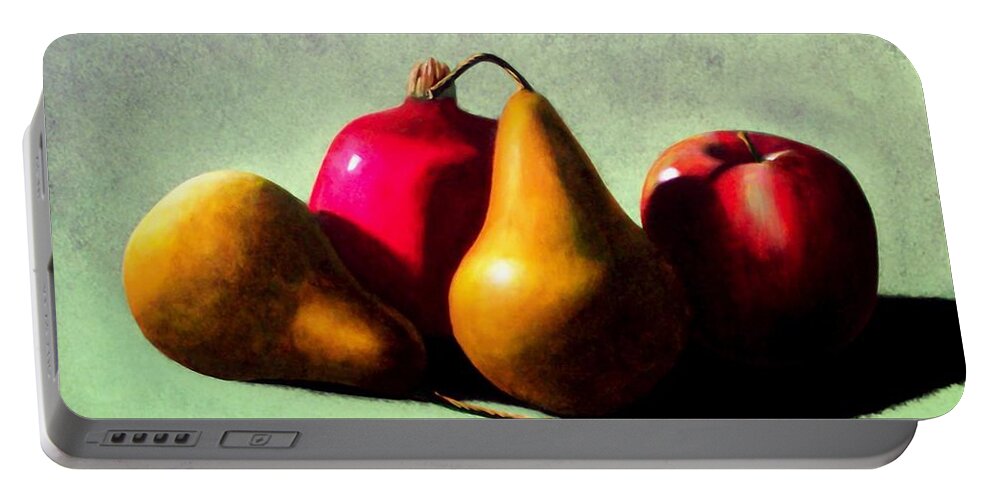 Still Life Portable Battery Charger featuring the painting Fruit Harvest by Frank Wilson