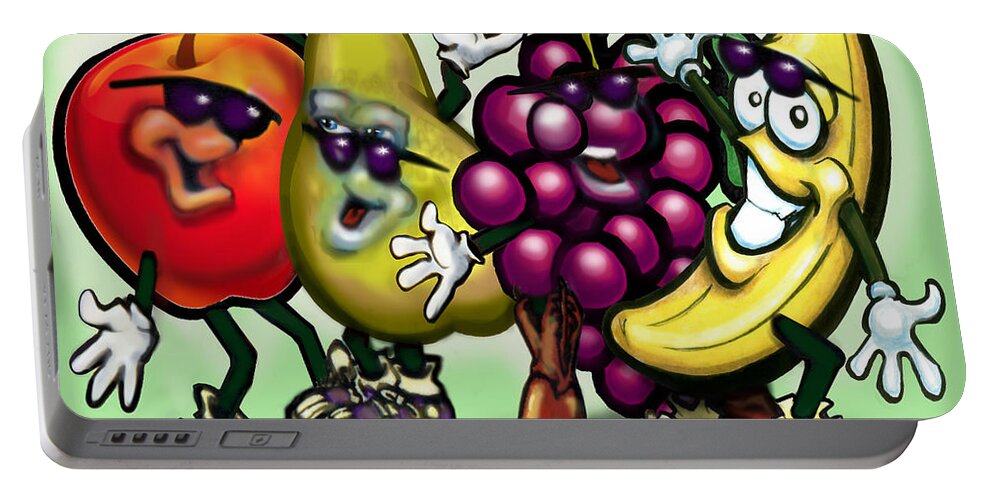 Fruit Portable Battery Charger featuring the painting Fruits by Kevin Middleton