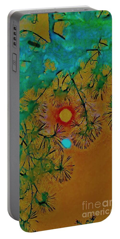  Portable Battery Charger featuring the digital art Full Moon One by Glenn Hernandez