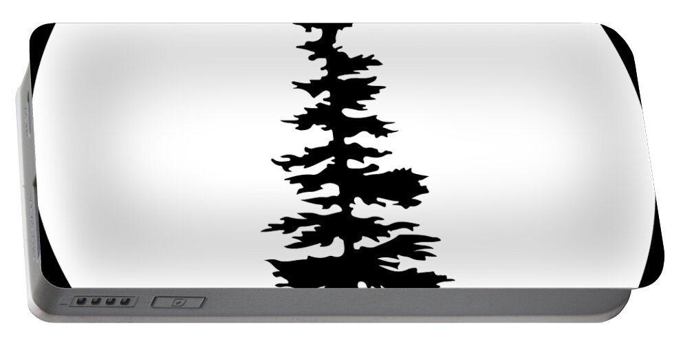 Glow Portable Battery Charger featuring the digital art Full Moon Tree Silhouette by Pelo Blanco Photo