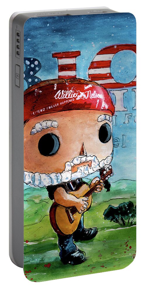 Music Portable Battery Charger featuring the painting Funko Bio Willie by Miki De Goodaboom