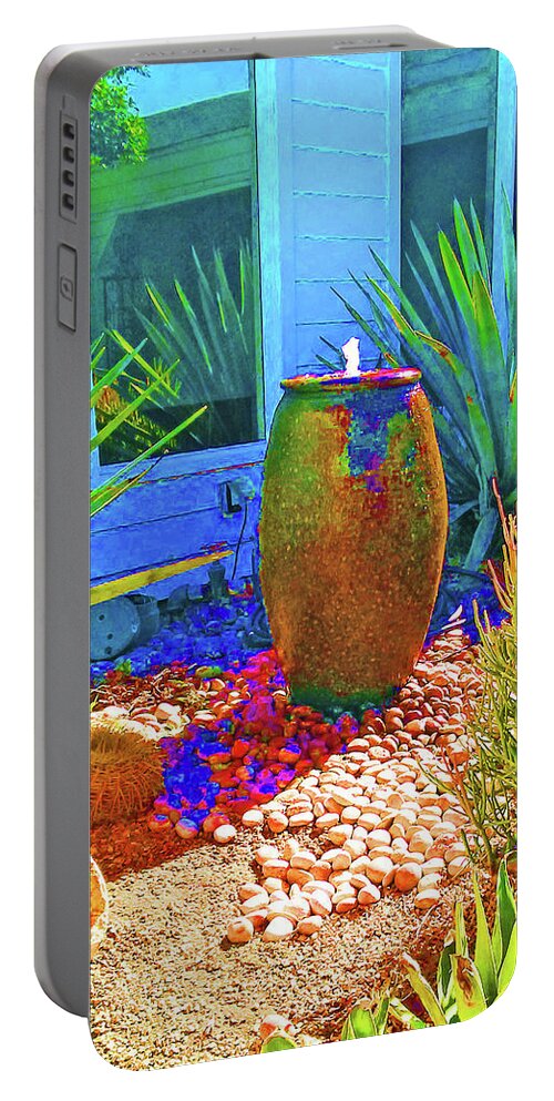 Garden Portable Battery Charger featuring the photograph Garden Fountain by Andrew Lawrence