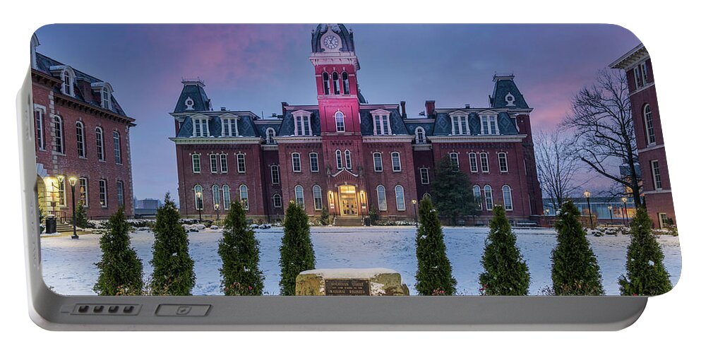 Graduation Portable Battery Charger featuring the photograph Gardens of Woodburn Hall at West Virginia University by Steven Heap