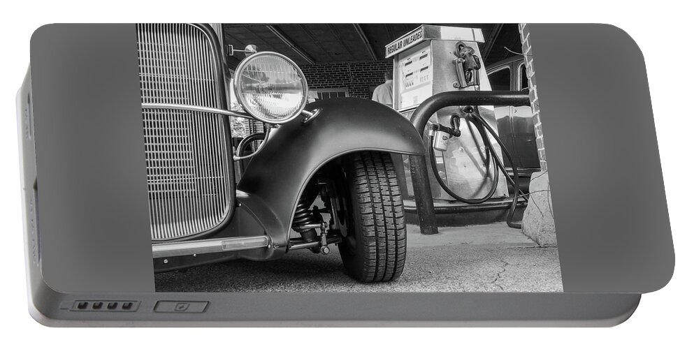 Car Portable Battery Charger featuring the photograph Gassing Up the Old Buggy by James C Richardson
