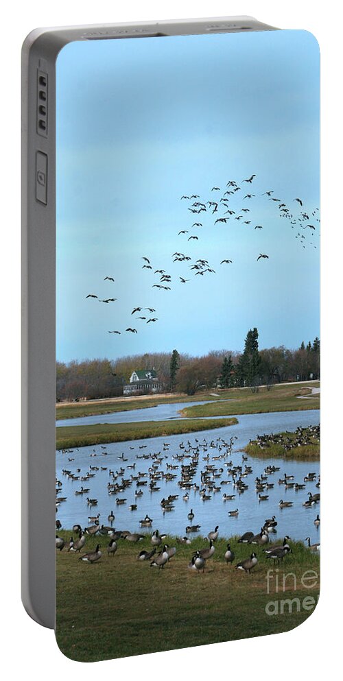 Canada Portable Battery Charger featuring the photograph Gathering Place by Mary Mikawoz