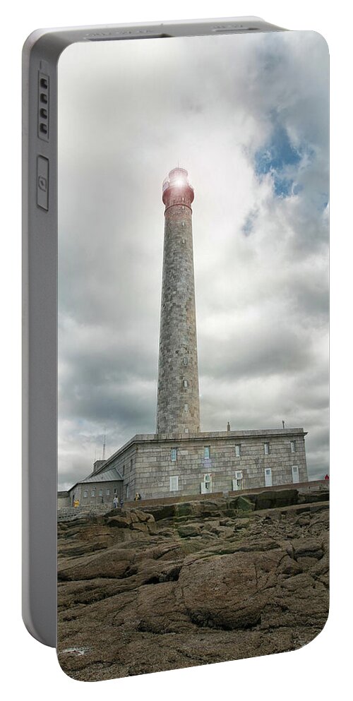 Lighthouse Portable Battery Charger featuring the photograph Gatteville Lighthouse 1 by Lisa Chorny