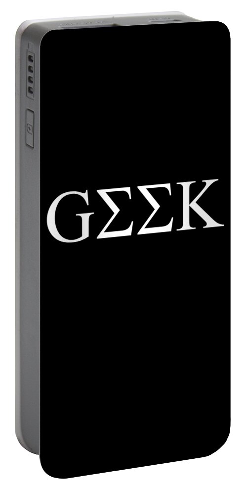 Cool Portable Battery Charger featuring the digital art Geek In Greek by Flippin Sweet Gear