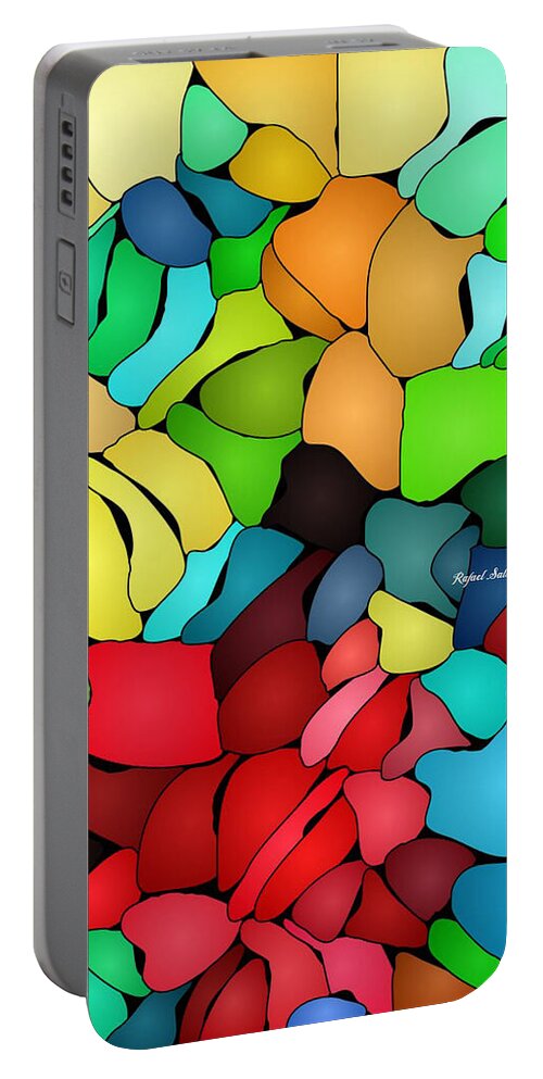 Abstract Portable Battery Charger featuring the painting Generous Spirit by Rafael Salazar
