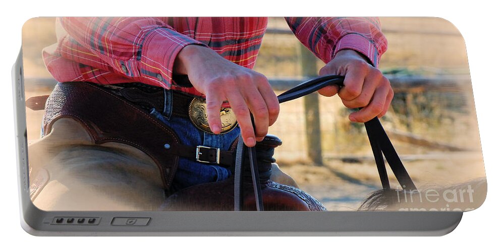 Equestrian Portable Battery Charger featuring the photograph Gentle Hands by Kae Cheatham