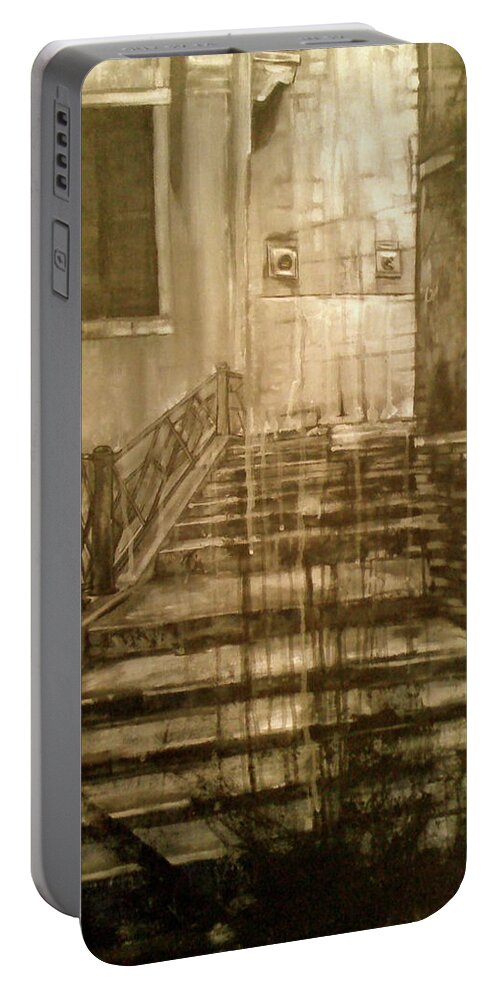 Urban Landscape Portable Battery Charger featuring the painting Impressions by Try Cheatham