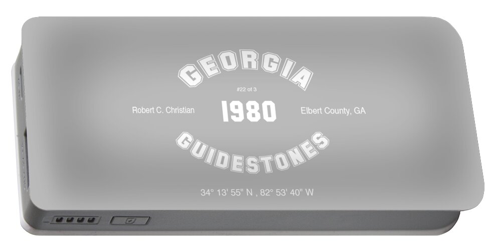 Wunderle Art Portable Battery Charger featuring the digital art Georgia Guidestones Historiconal Record by Wunderle