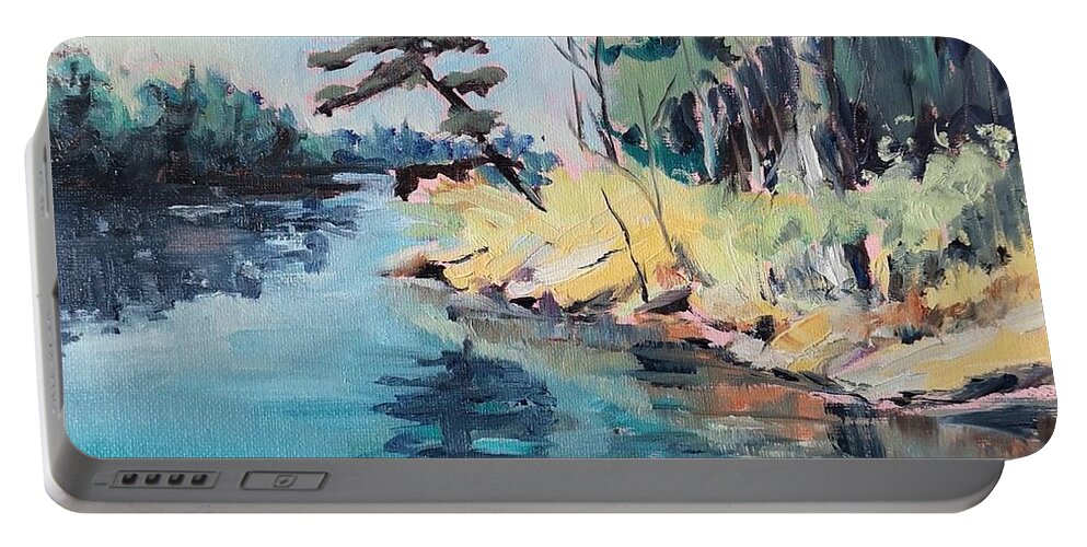 Landscape Portable Battery Charger featuring the painting Georgian Bay by Sheila Romard