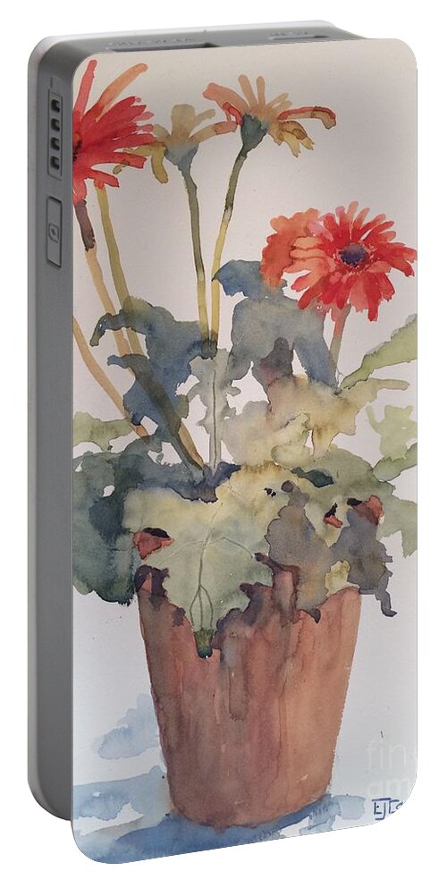 Gerbers Portable Battery Charger featuring the painting Gerbers by Elizabeth Carr