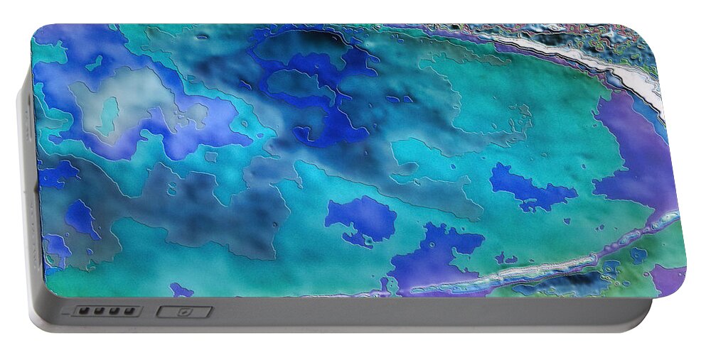 Yellowstone National Park Portable Battery Charger featuring the digital art Geyser Pool PhotoArt by Russel Considine