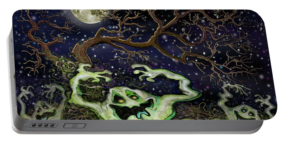 Ghost Portable Battery Charger featuring the digital art Ghost Tree by Kevin Middleton