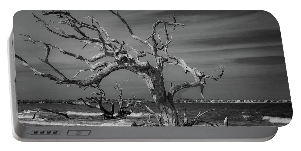 Monochrome Portable Battery Charger featuring the photograph Ghost Tree by Stephen Sloan