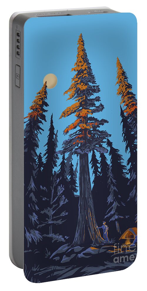 Camping Portable Battery Charger featuring the painting Giant Cedar Grove by Sassan Filsoof