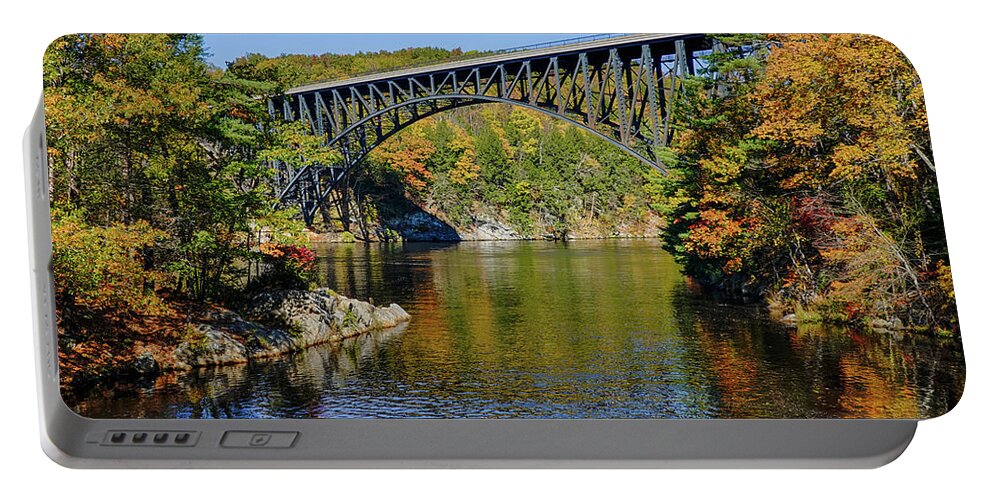 Gill Portable Battery Charger featuring the photograph Gill MA French King Bridge Fall Foliage Erving MA by Toby McGuire