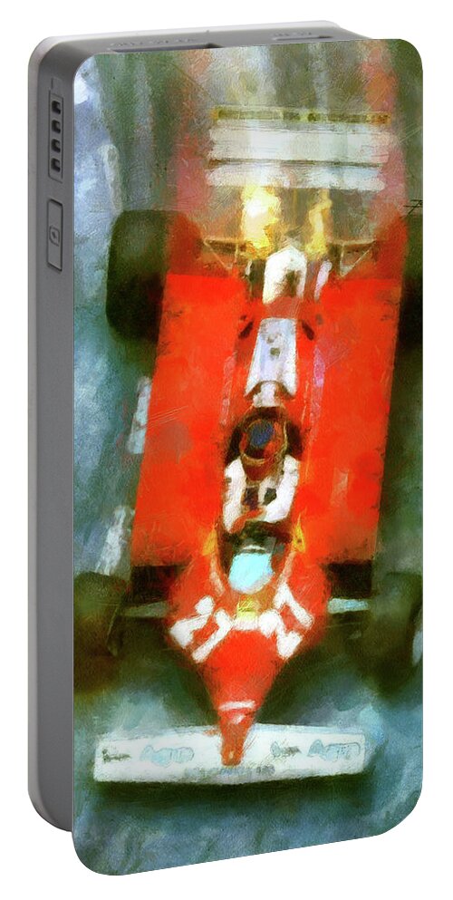 Porsche Portable Battery Charger featuring the painting Gilles the Best by Tano V-Dodici ArtAutomobile