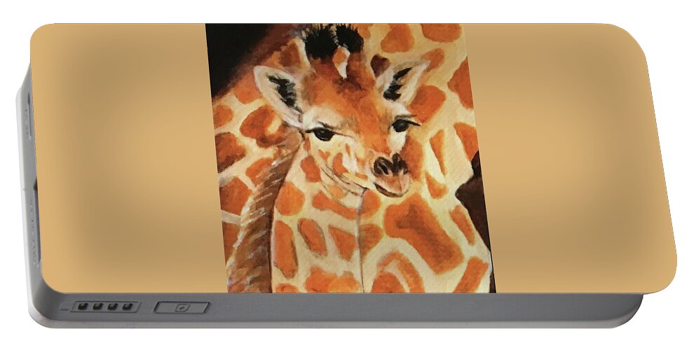 Art Portable Battery Charger featuring the painting Giraffe by Tammy Pool
