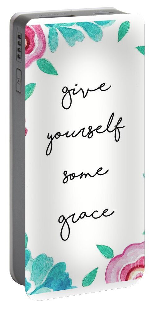 Grace Portable Battery Charger featuring the painting Give Yourself Some Grace by Elizabeth Robinette Tyndall