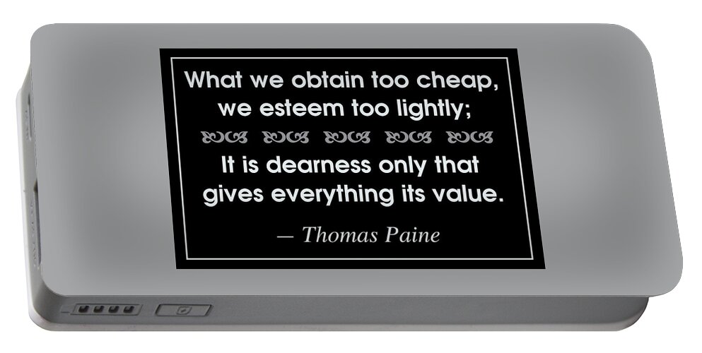 Thomas Paine Portable Battery Charger featuring the digital art Giving Value by Greg Joens