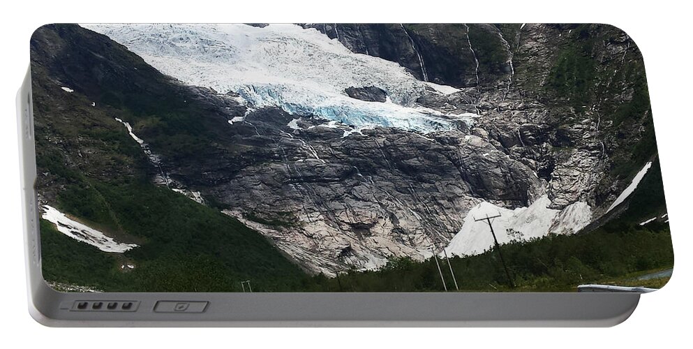 Road Portable Battery Charger featuring the photograph Glacier road route du glacier by Joelle Philibert